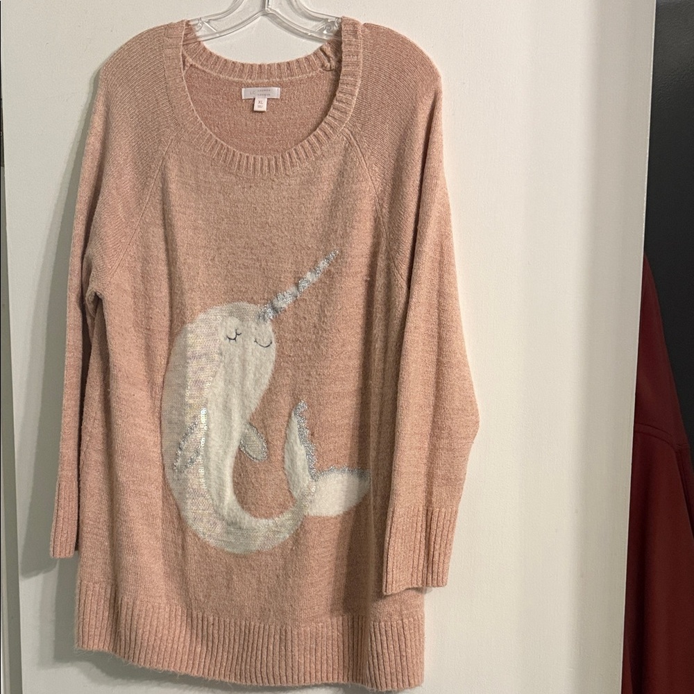 LC Lauren Conrad Blush Narwhal Sweater